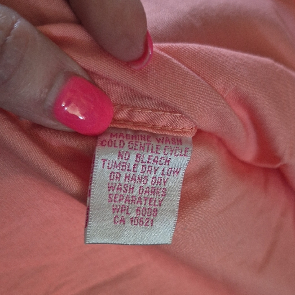 Panhandle Slim Coral Sleeveless Button Down Shirt - Picture 5 of 6